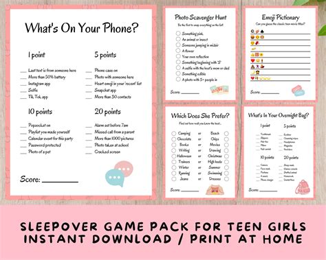 games for teenage sleepover party